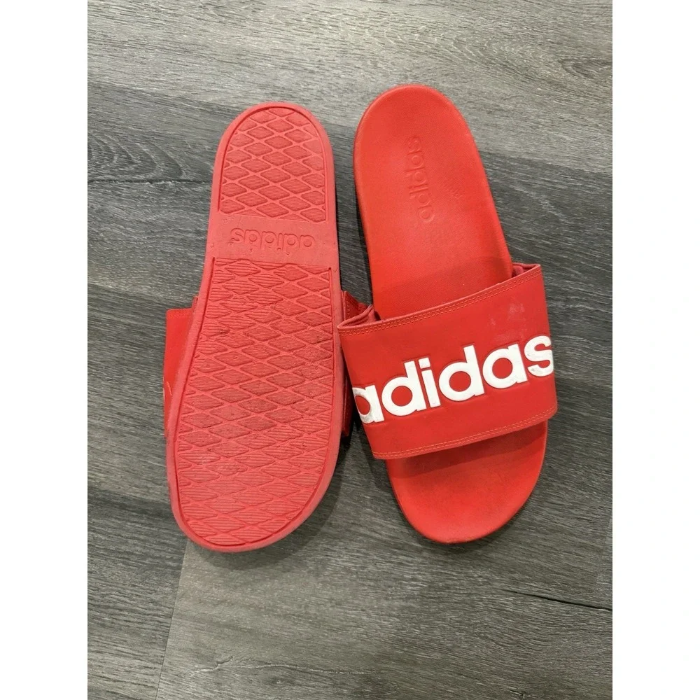 Adidas Men's Size 12 Red Slides‎